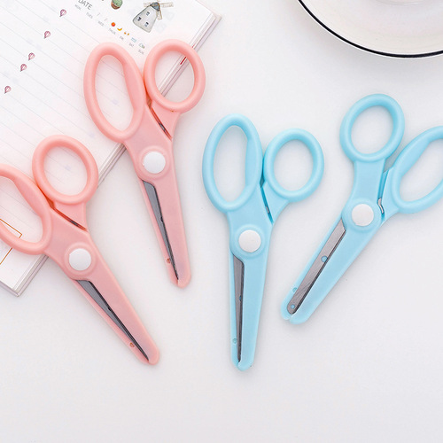 Creative children's safety hand scissors, student paper-cutting diy anti-pinching scissors, for kindergarten babies