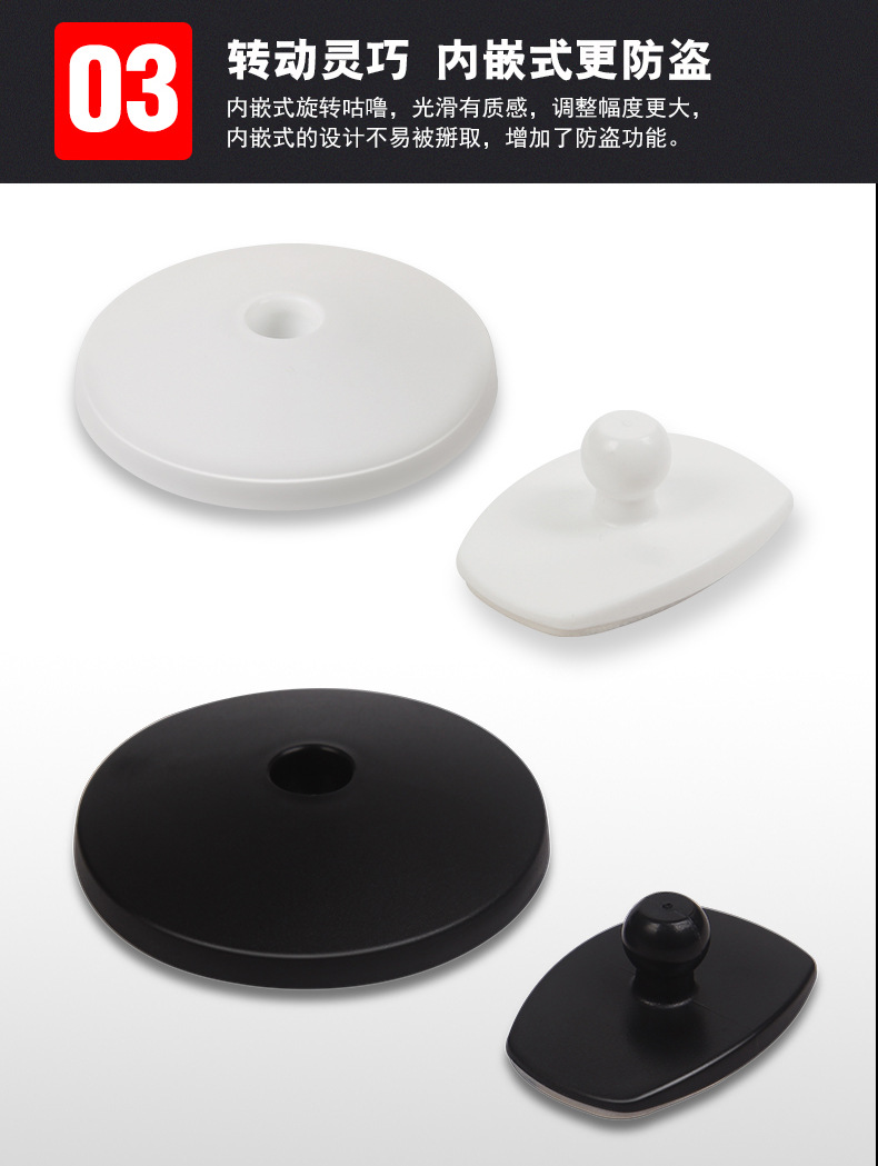车内后排开门观察二排后视镜 1对装360度可调角度盲点镜小圆镜详情图5
