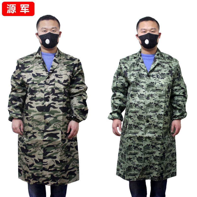 厂家直销工作服 劳保长袖大褂定制工装防护防尘搬运印字