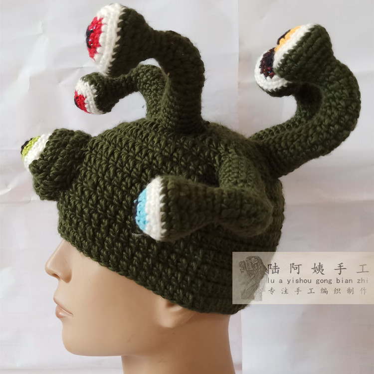 Octopus eye hat Amazon autumn winter foreign trade creative Halloween handmade hat alternative wool catch more fish