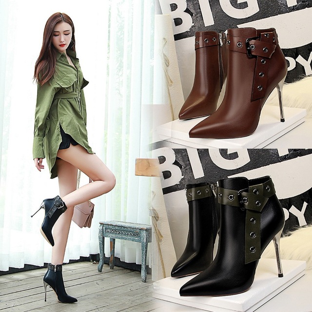 Retro Knight Boots Slender-heeled Super High-heeled Sexy Shoes 