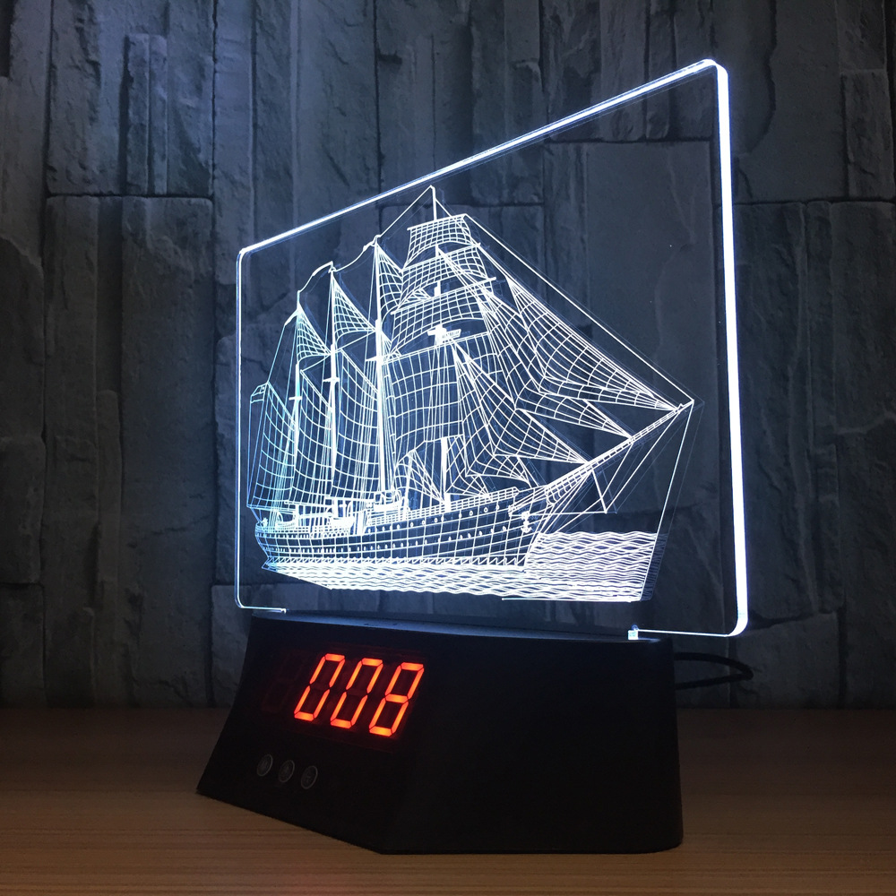 遥控触摸七彩3D创意立体台灯