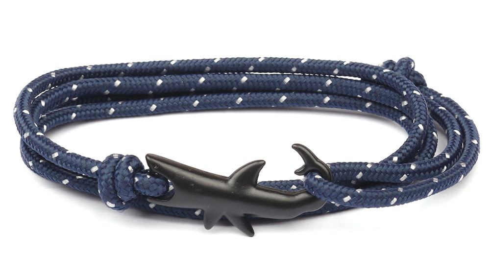 10g Weight Bracelets Classification Alloy, rope Chain Material 1 Piece Quantity Holiday, Daily, Street Occasion Alloy, rope Material Shark Pattern Men's Gender Layered Design Casual, Simple Style Style Casual Simple Style Shark Alloy Rope Layered Men's Bracelets Men's Chain Bracelets 14
