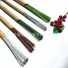 纸包绿铁丝 绿色花杆鲜花包装材料 丝网花用材料 18号36cm 30根装