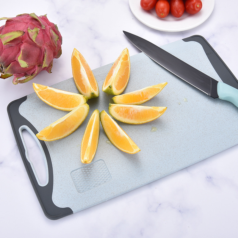 小麥秸稈菜板帶研磨器 塑料砧板防滑廚房切輔食水果日韓小案板