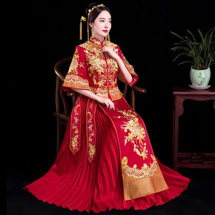 秀禾服新娘2018新款结婚礼服古代孕妇中式婚