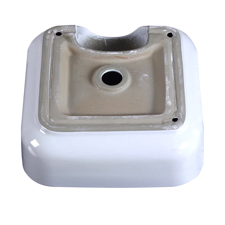 Venta al por mayor artículos sanitarios lavabo de cerámica mesa cuadrada lavabo decoración del hogar mesa de baño de ingeniería lavabo 204A