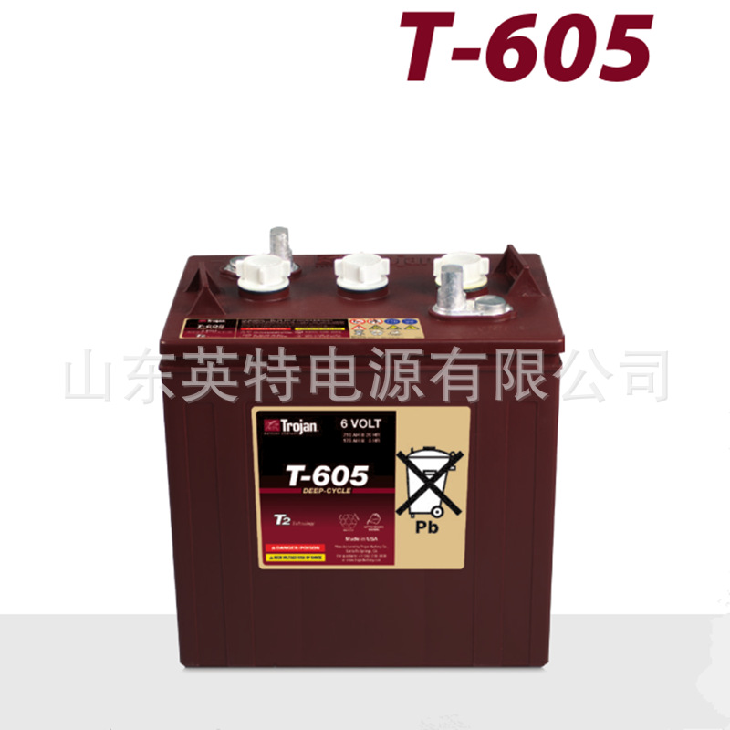 美国Trojan进口邱健蓄电池 T-605 6V210AH深循环 动力 蓄电池