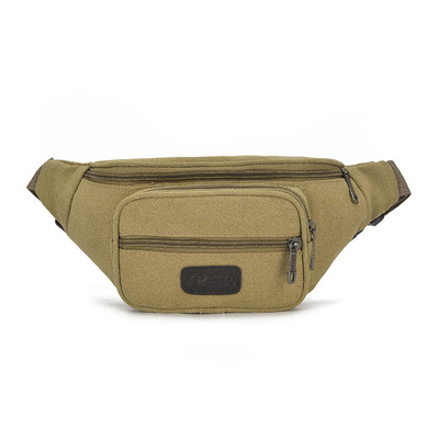 批發新款腰包時尚帆布男士運動手機包收錢多功能腰包跑步腰包