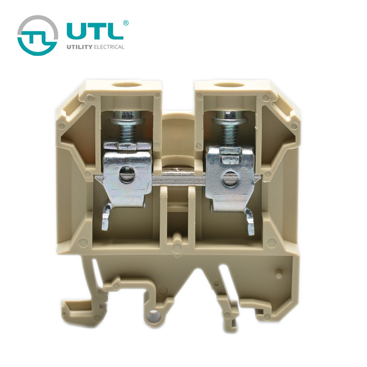 尤提乐JUT2-16大平方螺钉类接线端子 16平方导轨式贯穿端子排连接