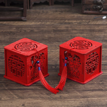 中式喜糖包装盒木头糖果盒创意中国风木质镂空喜糖盒子结婚庆用品