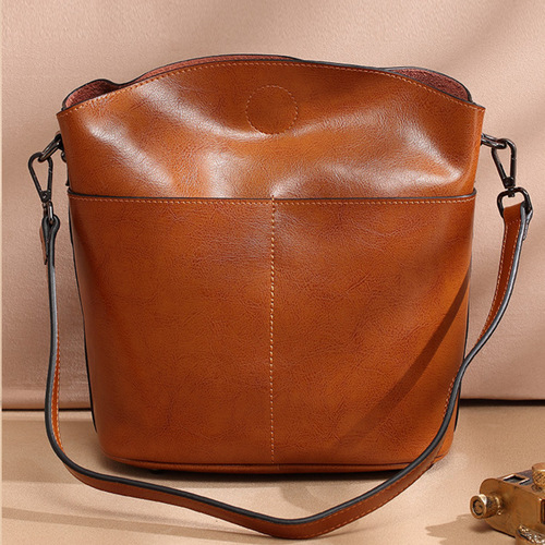 2024 New Trendy Women's Bags Cowhide Fashion Shoulder Bags Casual Women's Bags Versatile Simple Genuine Leather Crossbody Bags