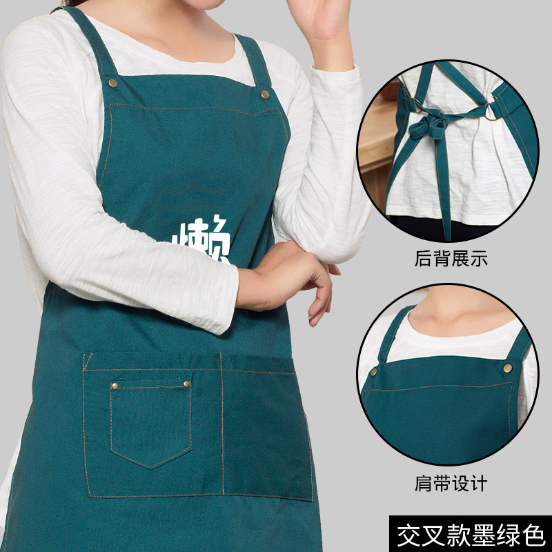 Simple creativo personalizado delantal cocina estilo coreano pareja de moda hombres y mujeres limpieza de cocina en casa anti-fouling cintura negro