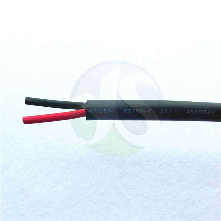 额定电源450/750V橡胶电源线VDE认证H07RN-F 2*2.5两心橡胶护套线