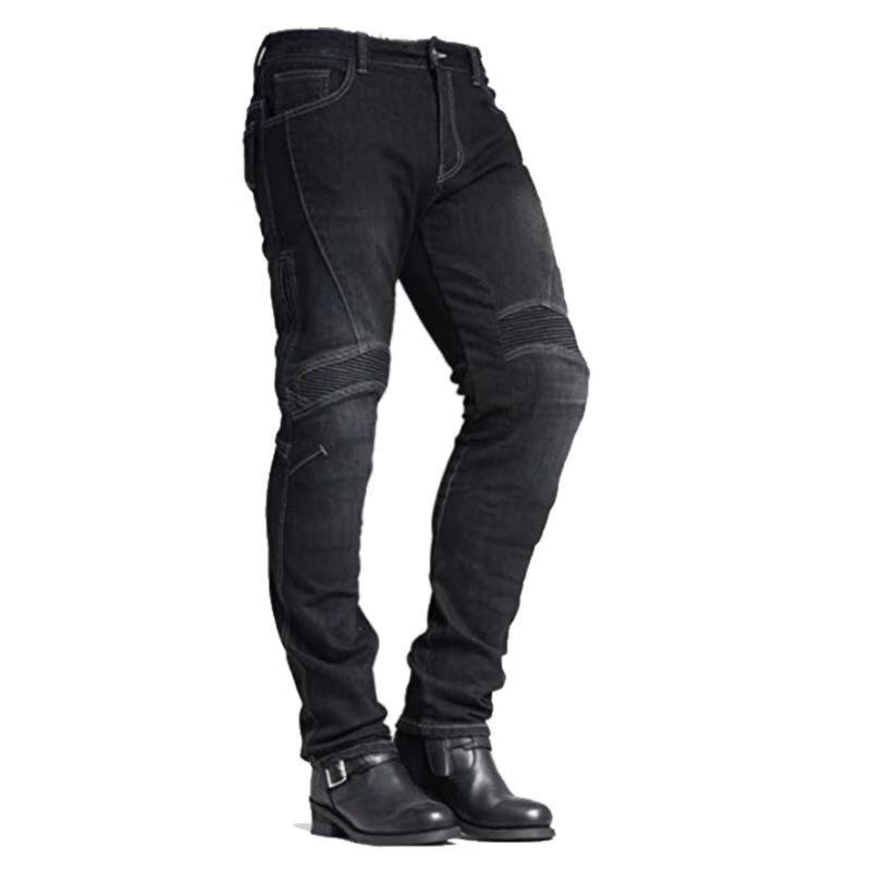 Pantalones de montar en motocicleta de invierno forrados de lana gruesa motocicleta caliente pantalones vaqueros resistentes a caídas para hombres y mujeres con equipo de protección