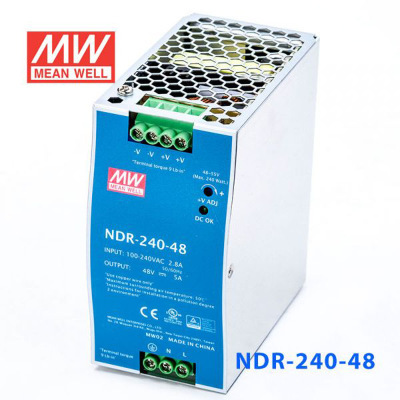 明纬电源NDR-240-48 240W 48V 5A超薄型导轨式安装电源