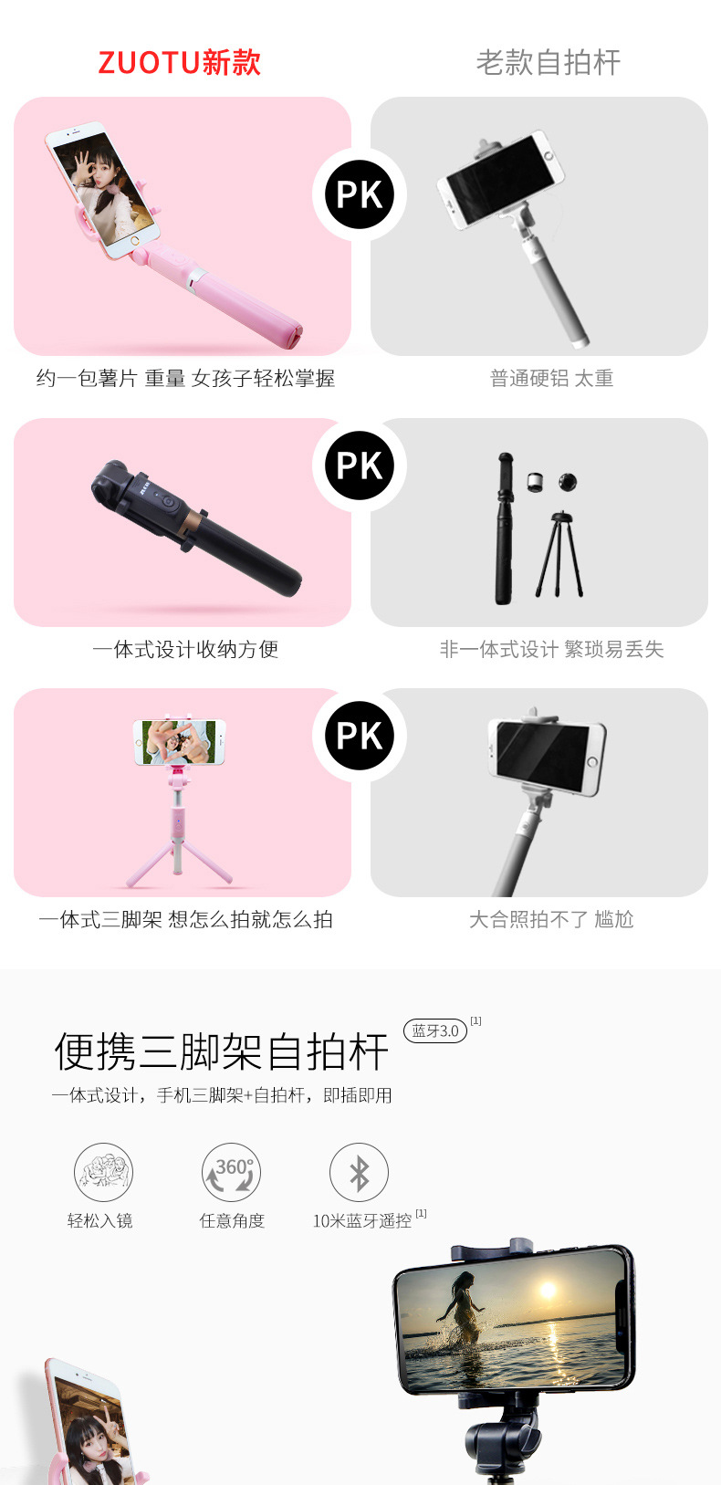 Perche selfie en Alliage d aluminium - Ref 3386710 Image 6