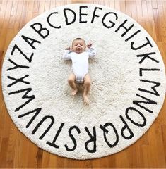 New 150cm Nordic 26 letters round floor mat children's game mat tent floor mat children's room soft decoration