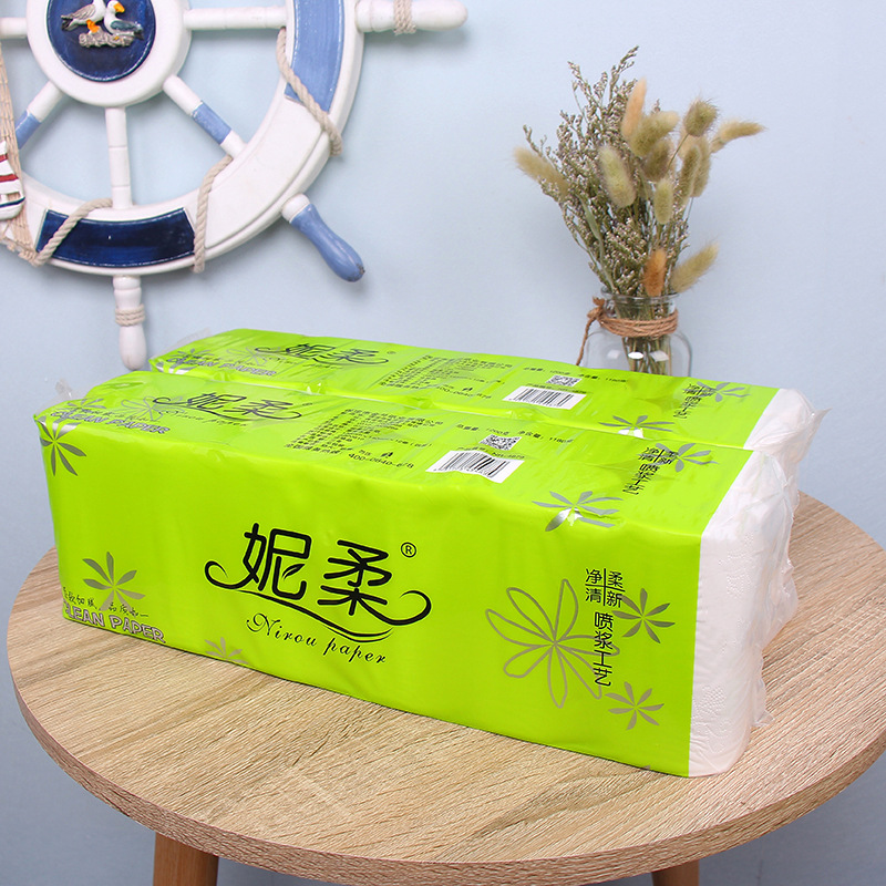 卫生纸原纸12卷1300g妮柔4层加厚手帕纸家用地摊批发妇婴厕纸定制-阿里巴巴