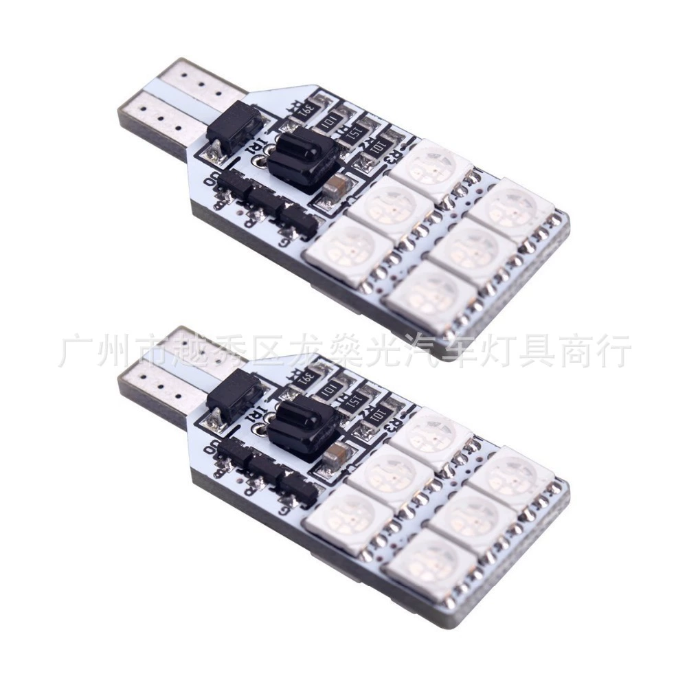 RGB завод прямых продаж T10 5050 12SMD Красочный свет с пультом дистанционного управления