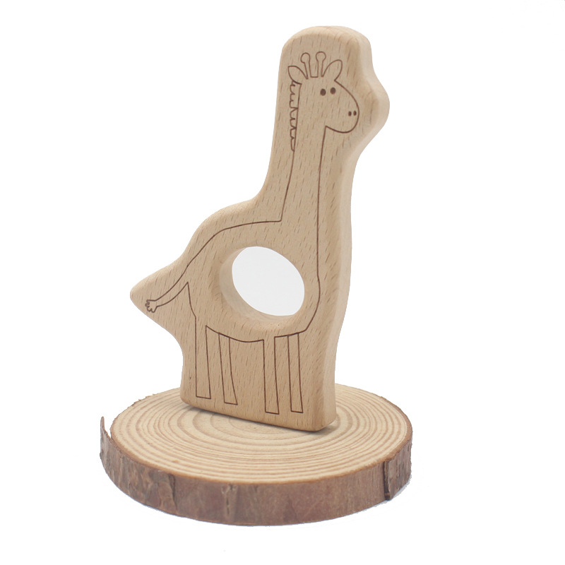 INS bebé haya juguete mordedor calmante bebé animal de dibujos animados jirafa bicicleta dientes de molienda palo