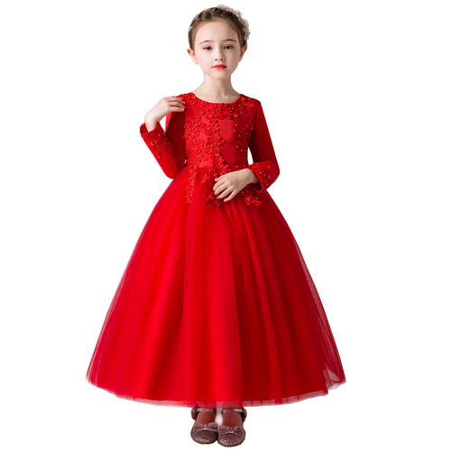 Girls princess dress tutu long skirt 2018 Korean version new children's birthday dress flower girl wedding dress