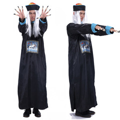 Cosplay Halloween Adult Male Ghost Clothes King of Hell Black and White Impermanence Qing Dynasty Zombie Costume Horror Ghost Clothes Set