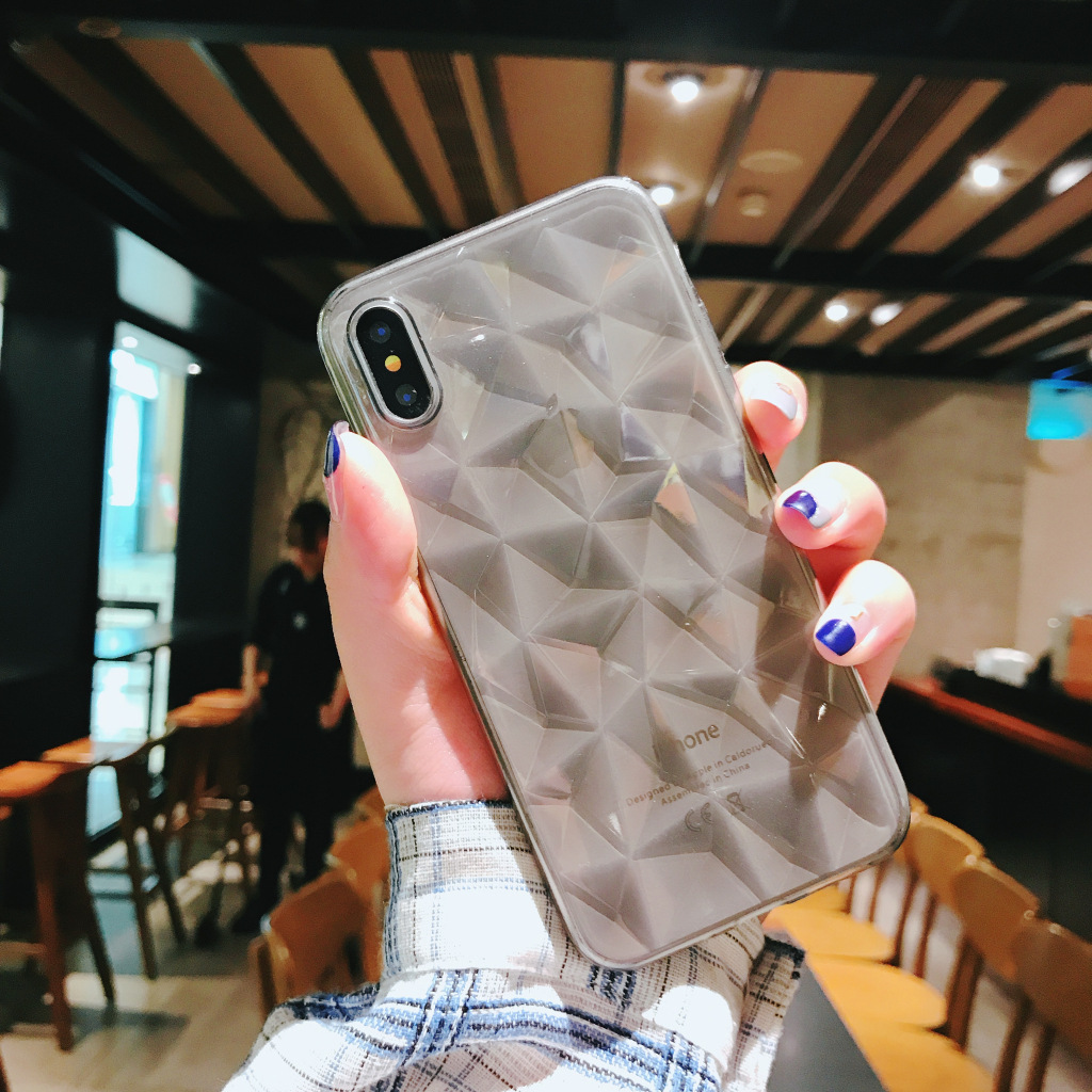 Transparent Diamond Pattern Mobile Phone Case For Iphone 11 /xsmax/6plus Diamond Tpu Protective Sleeve Wholesale Nihaojewelry display picture 4