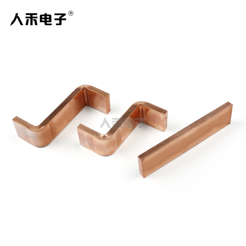 电动电池铜排母线排 加工折弯高导电源排 T2紫铜材切割接电铜条