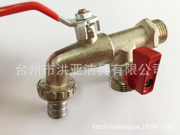 The manufacturer produces zinc alloy 4-inch one-inlet and two-outlet washing machine ball valves, faucets, garden double-outlet electroplated faucets Application Scenario
