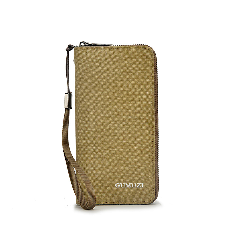 Men's Wallet wear-resisting canvas clutch bag Mobile wallet Vertical handbag