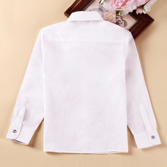 兒童白襯衫男童女童表演禮服中大童小學生校服鋼琴演出服白色襯衣