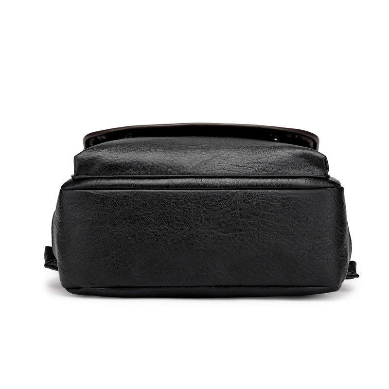 New PU leather for men's leisure, simple and large capacity business computer bag, student backpack_voghion.com