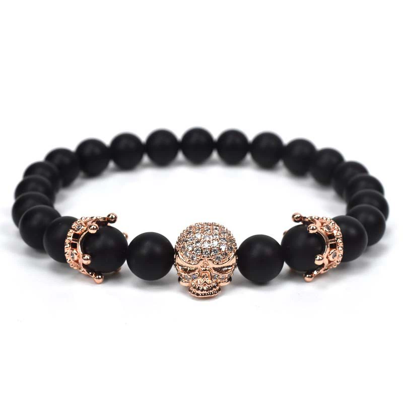 Organic agate fashionable beaded bracelet, European style, micro incrustation