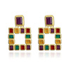 Earrings, retro sexy crystal, European style, internet celebrity