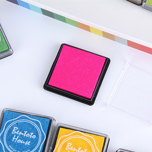 Korean stationery 4*4cm finger painting color ink pad DIY rubber stamp stamp pad 20 colors boxed