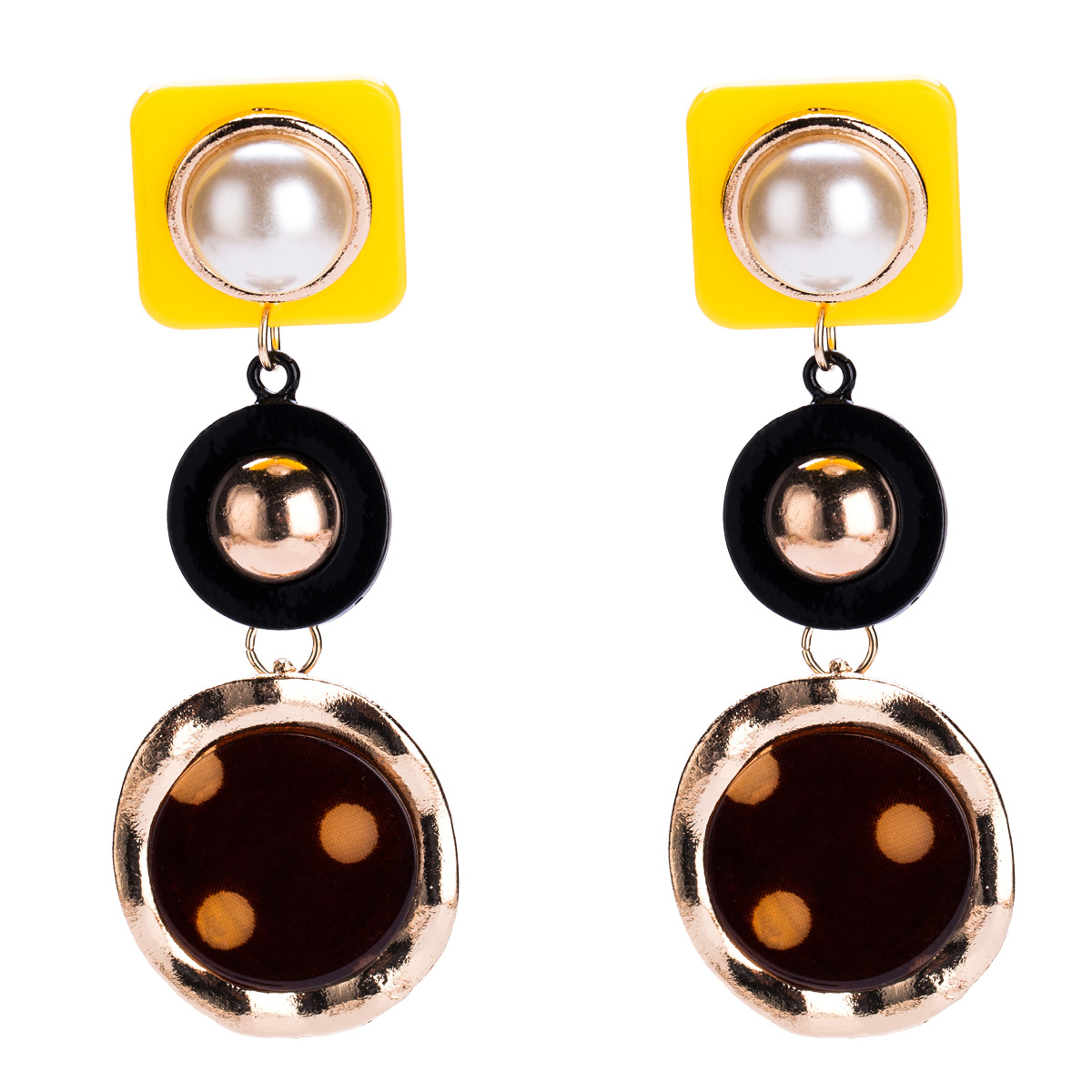 Alloy Fashion Geometric earring(yellow) NHJE1191-yellow
