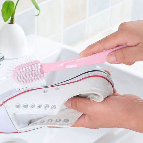 New double-headed long-handle shoe brush five-sided soft-bristled cleaning brush multi-functional hard-bristled shoe cleaning brush supplied directly from the manufacturer