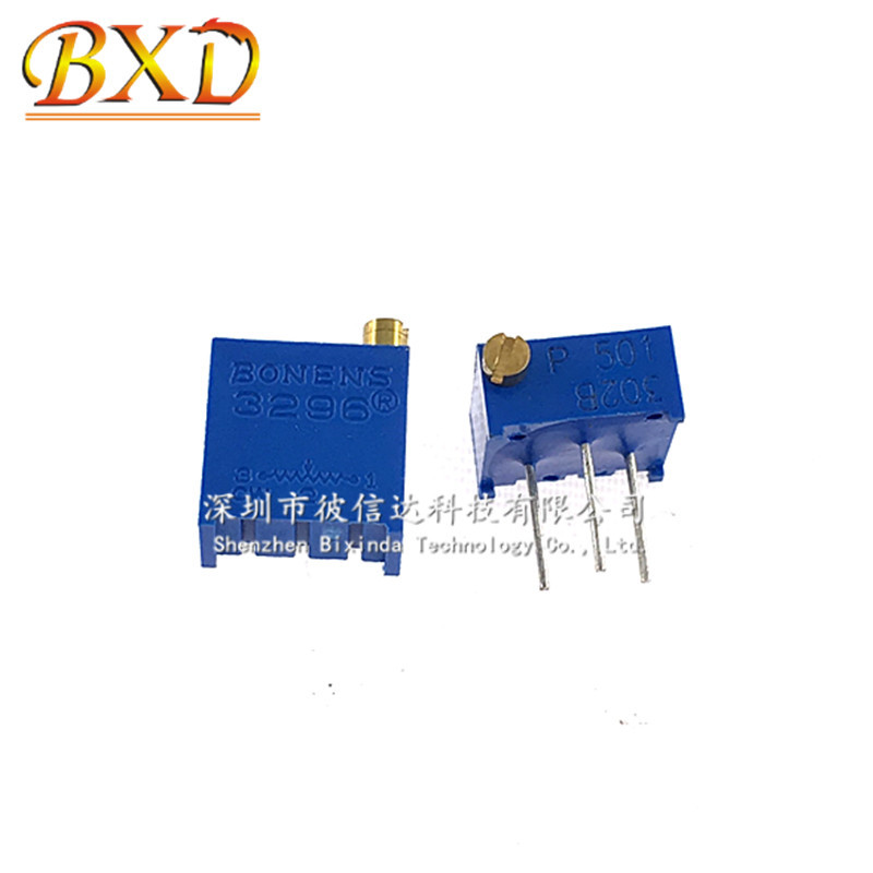 3296P-504 电位器 500K 顶调卧式精密可调电位器 3296 多圈电位器
