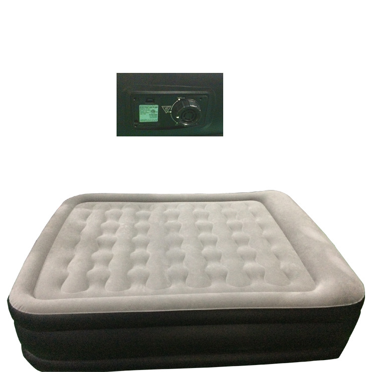 美规内置泵植绒充气单人床垫双人充气波浪床三层床垫绒床加高床