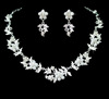 Chain for bride, necklace and earrings from pearl, set, Korean style, 2 piece set