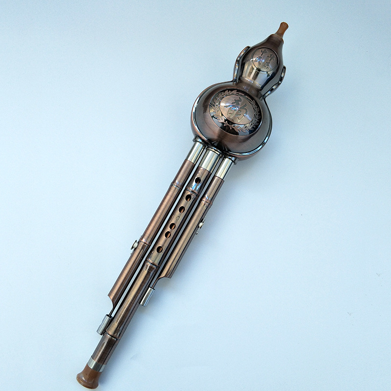 Three tone Hulusi Plated copper Hulusi customized Hulusi Play Musical Instruments