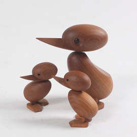 北欧实木装饰木质鸭子家装工艺品木玩具礼品美式乡村木偶礼物摆件