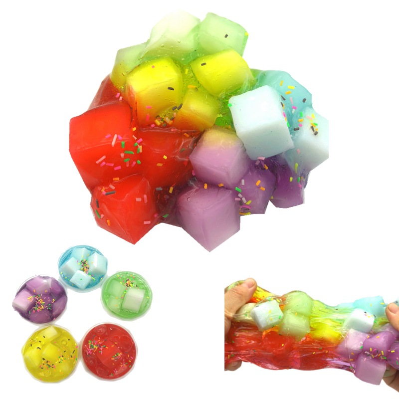彩色混色slime水晶泥彩泥DIY果粒泥椰果泥史莱姆泥跨境玩具
