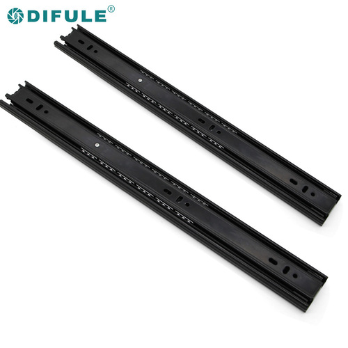 Dingfu Le Thickened Three-section Slide Rail Drawer Three-fold Guide Rail Silent Track Cold Rolled Steel Black Slide Rail Wholesale 