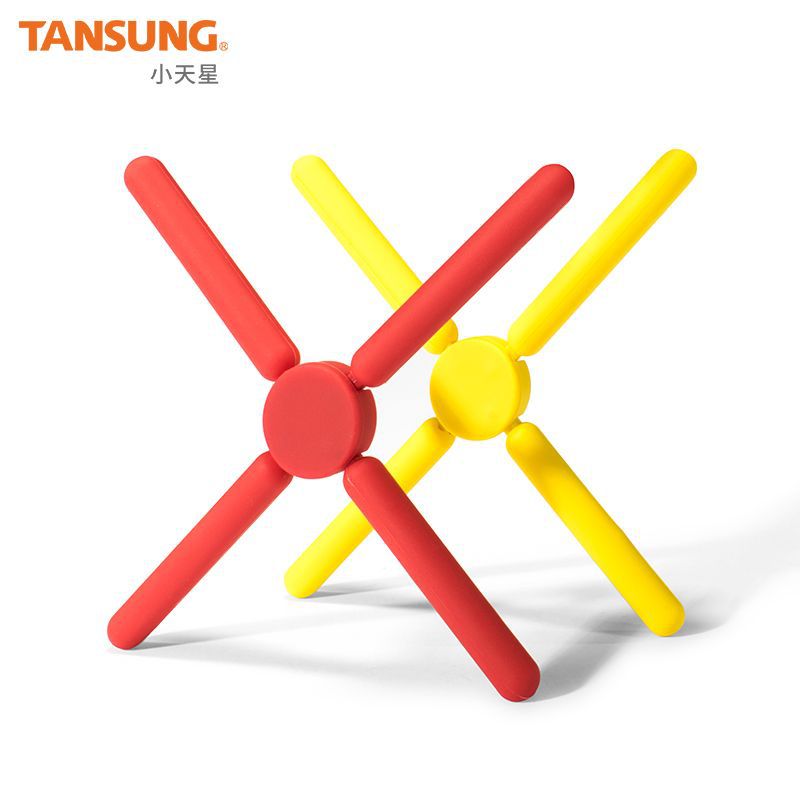 En stock Cruz silicona olla estera plegable estera de silicona cocina creativa aislamiento estera Mesa estera montaña al por mayor