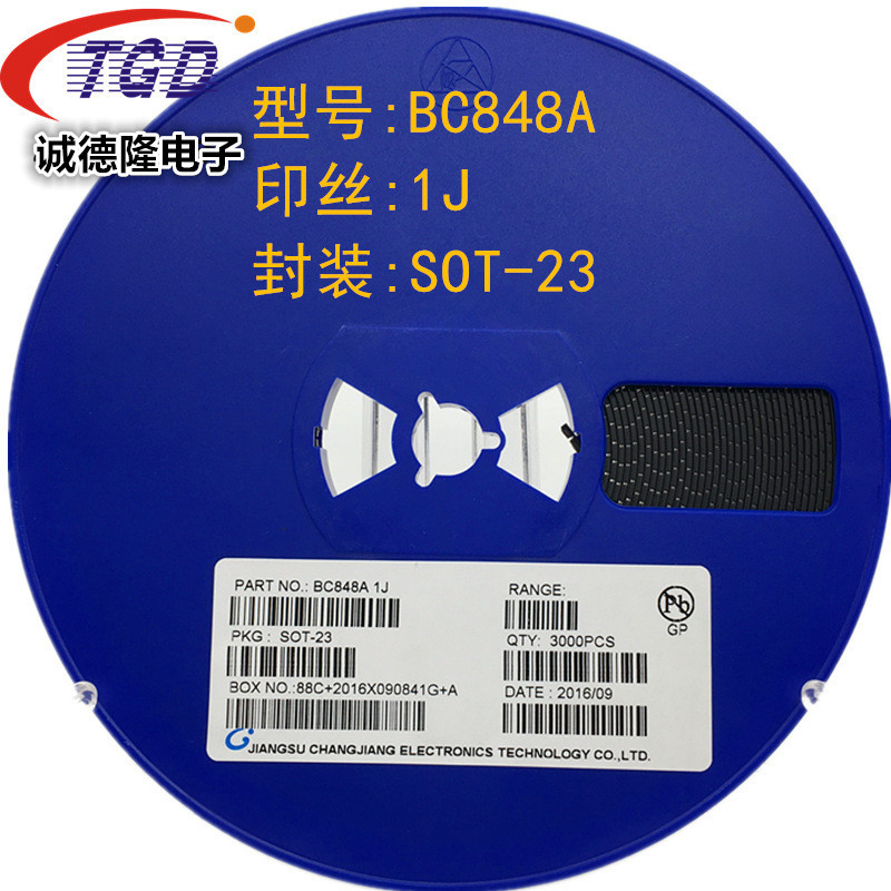 贴片三极管BC848A 丝印1J SOT-23 晶体三极管 1K=22元