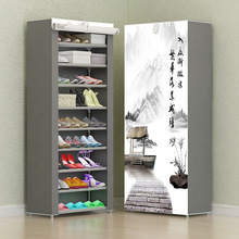 簡易鞋架多層收納鞋櫃無紡布防塵鞋櫃3D金屬組合拼接家用鞋架批發