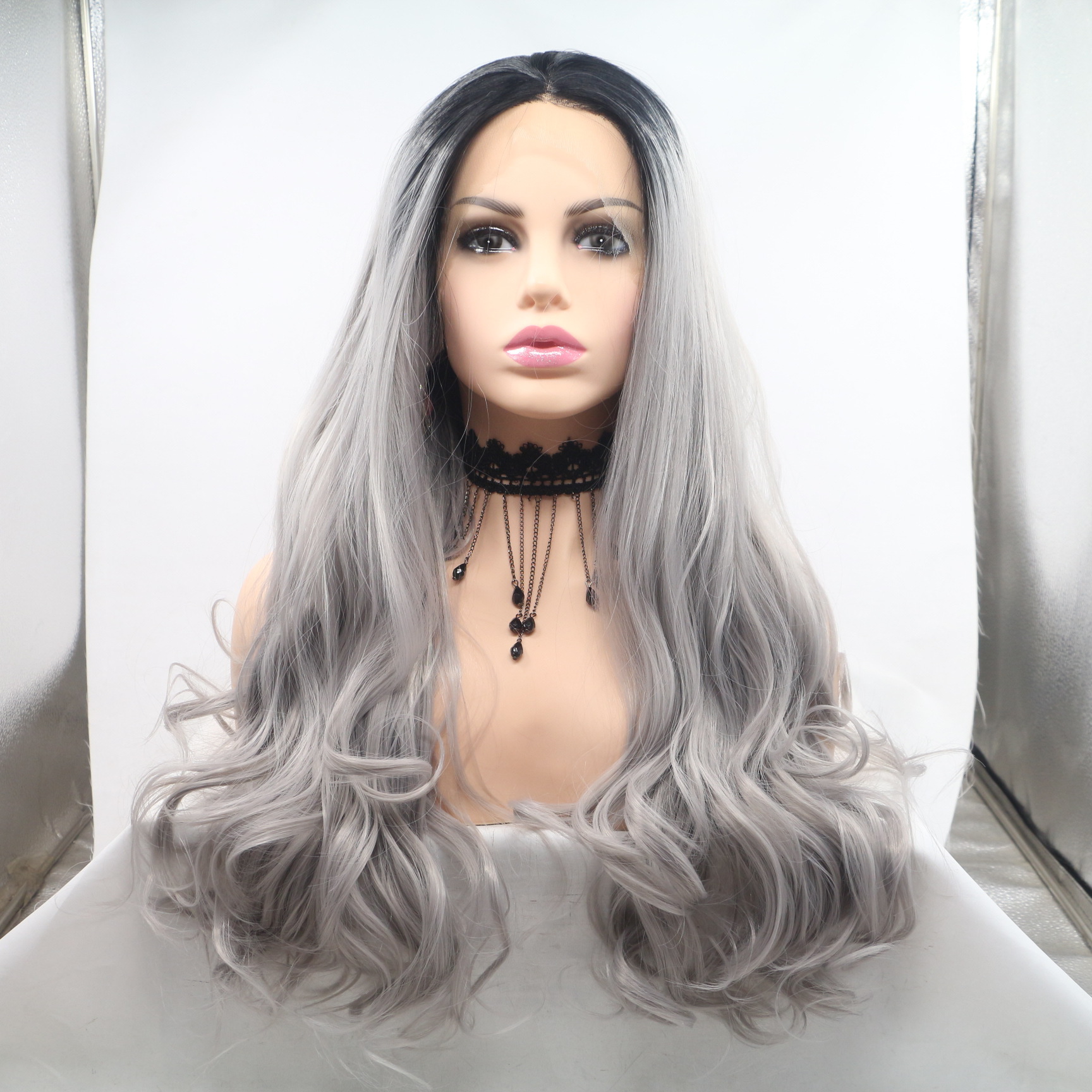 NEWLOOK PW1066 nueva moda peluca de cabello largo peluca de encaje peluca de enseñanza