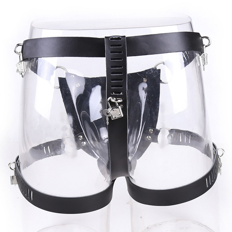Ropa interior de cuero con candado para hombres, pantalones de castidad, ropa interior de cuero para hombres, tienda de fábrica, juguetes sexuales.